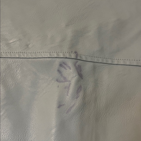 Plus size baby blue faux leather zip-up jacket, 3X - Picture 9 of 9